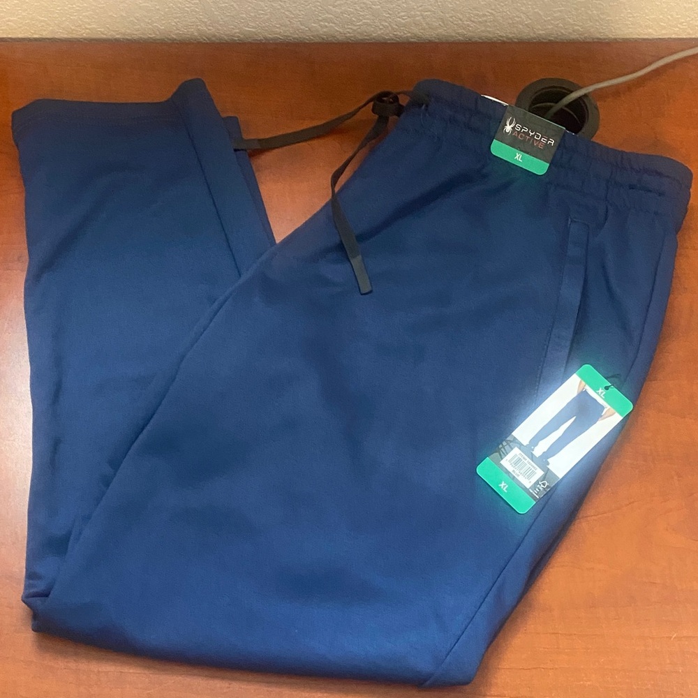 Spyder Men's Elastic Waistband Zippered Pock/Tapered Pants/Navy (Reduced Price!)